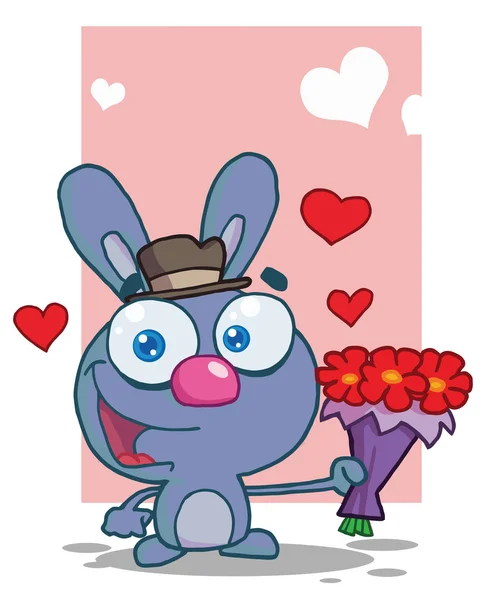 Romantic Blue Bunny — Stock Photo, Image
