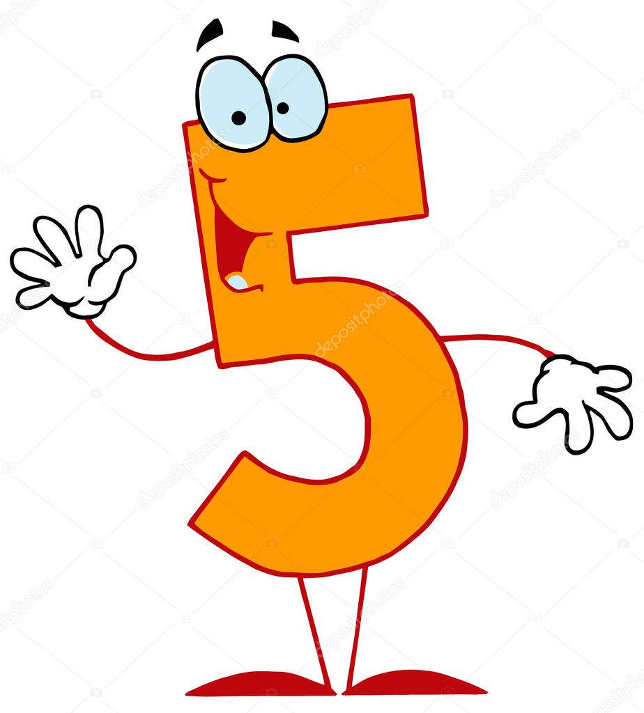 Funny Cartoon Numbers-5 Stock Photo by ©HitToon 2610464