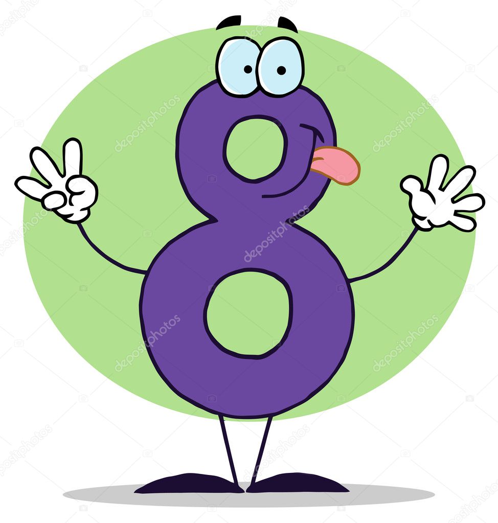 Funny Cartoon Numbers-8, background