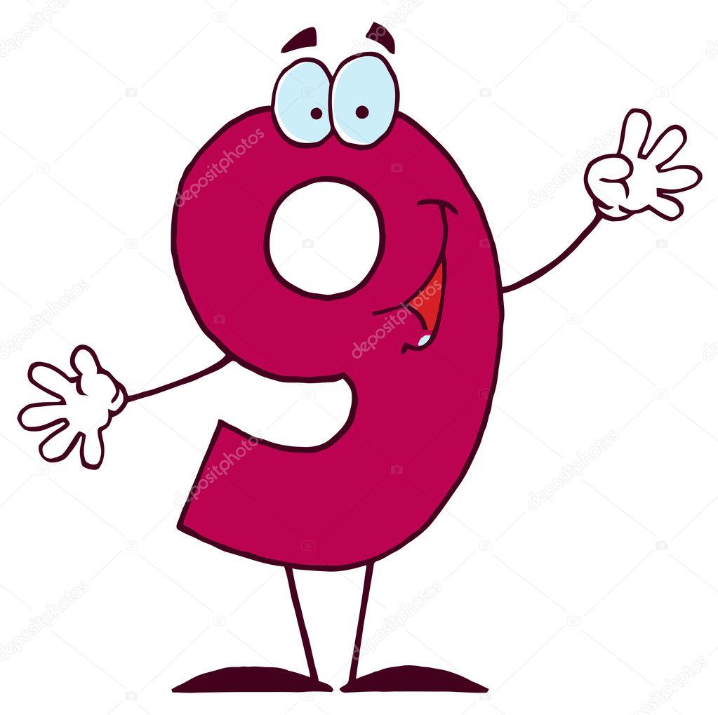 Funny Cartoon Numbers-9 Stock Photo by ©HitToon 2610494