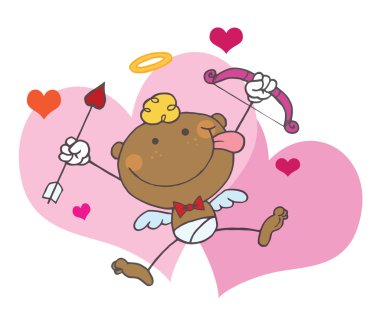 African American Cupid clipart