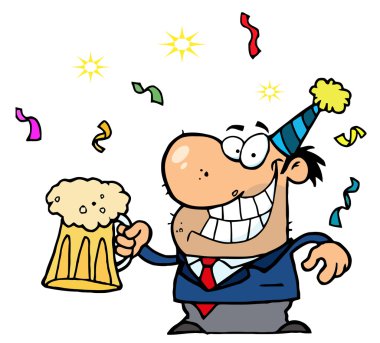 Happy Businessman Celebrating clipart