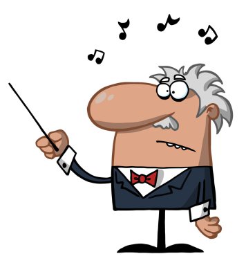 Male Conductor Waving A Baton clipart