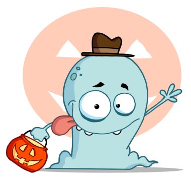 Lucky Ghost Goes Trick Or Treating clipart