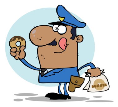 African American Police clipart