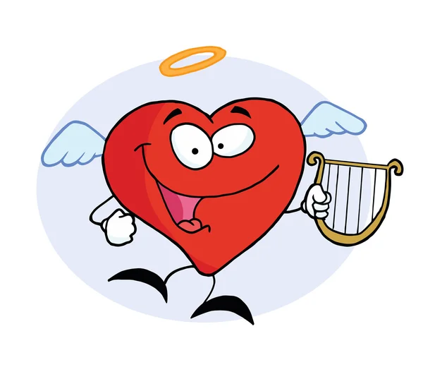 Angel červené srdce — Stock fotografie