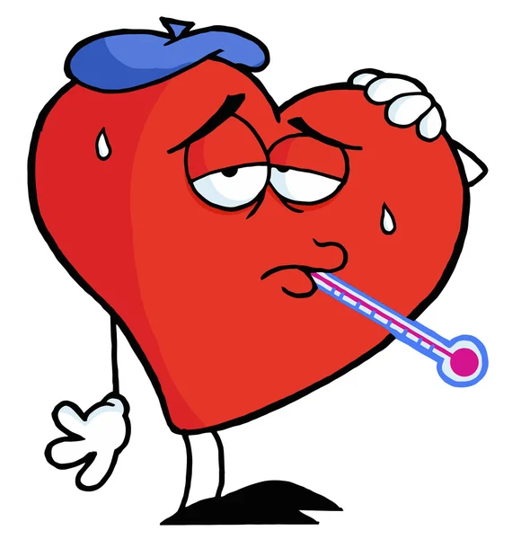 Sick Red Heart With — Stock Photo, Image