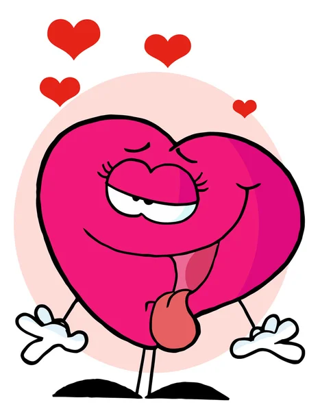 Roze vrouwelijke hart in de liefde — Stockfoto