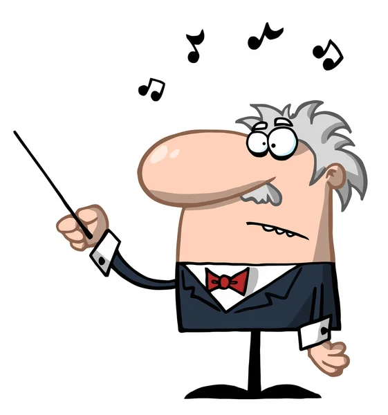 Orkester dirigent har stafettpinnen — Stockfoto