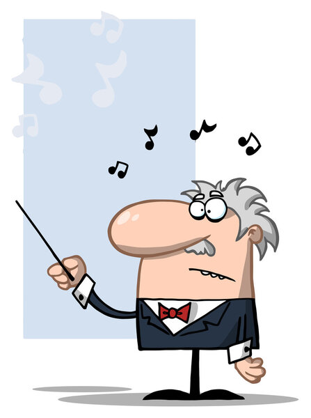 Дирижер держит дубинку
