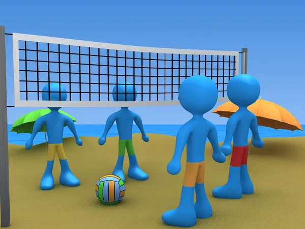 Sfida di Beach volley — Foto Stock