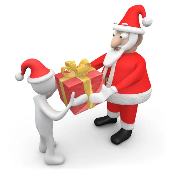 Babbo Natale dà un regalo — Foto Stock