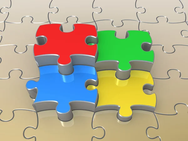 Farbige Puzzleteile — Stockfoto