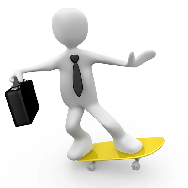 Businessman On Skateboard — Stock Photo, Image