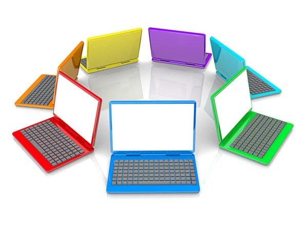Laptops coloridos — Fotografia de Stock