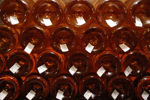 stock image Stack of bottles