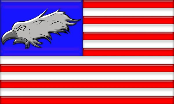 Águila calva en bandera estadounidense —  Fotos de Stock