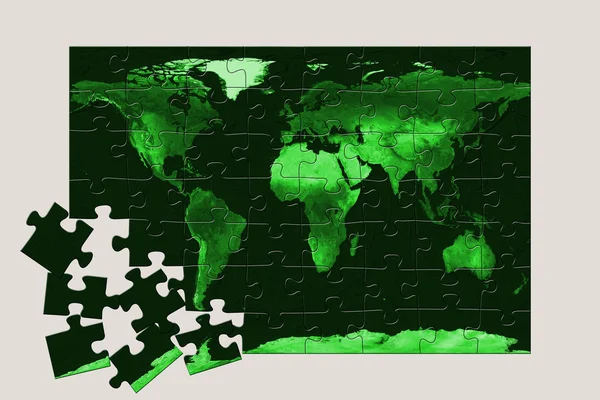 Svět puzzle — Stock fotografie