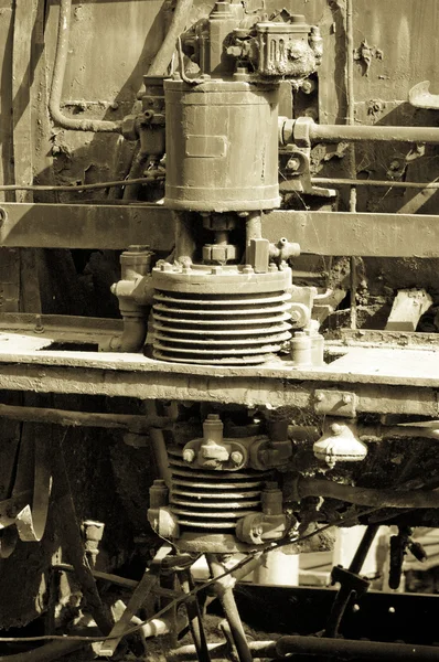Железнодорожный паровой двигатель — стоковое фото