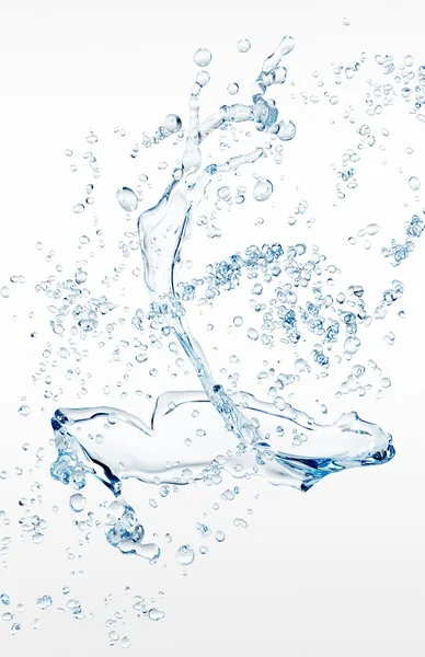 Água sobre fundo branco — Fotografia de Stock