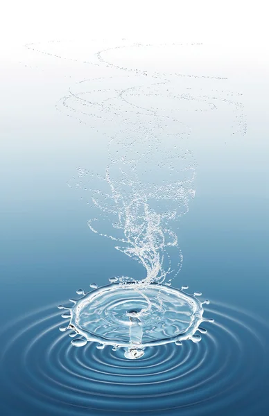Modré vody a splash — Stock fotografie