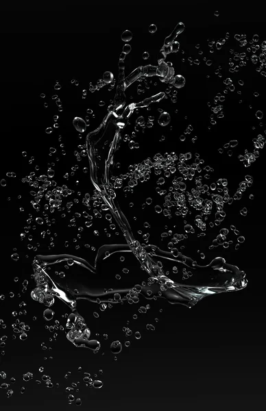 Water on black background — Stock Photo, Image