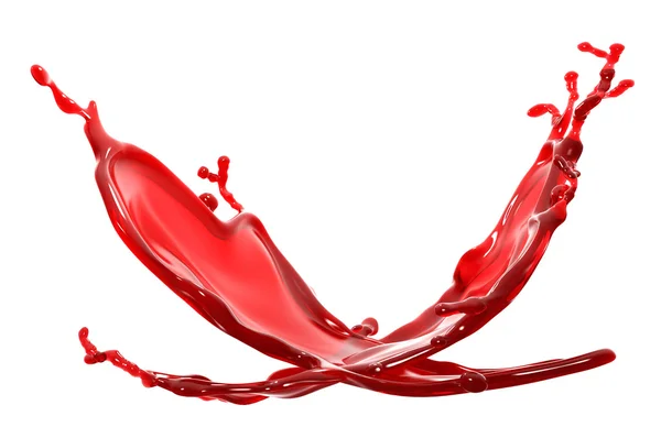 Beyaz zemin üzerine kırmızı splash — Stok fotoğraf
