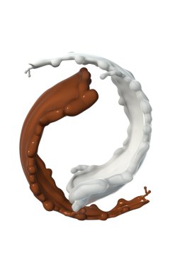 Chocolate and milk splash clipart