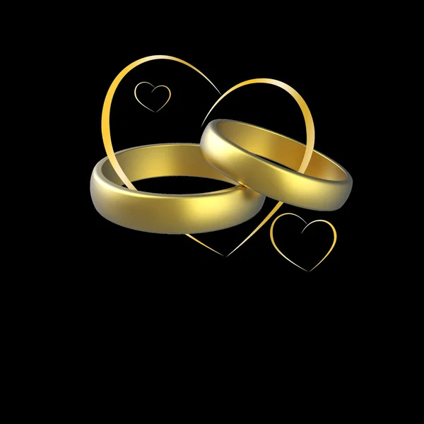 Rings and hearts — Stock Photo, Image