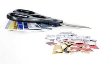 Cut up credit cards clipart