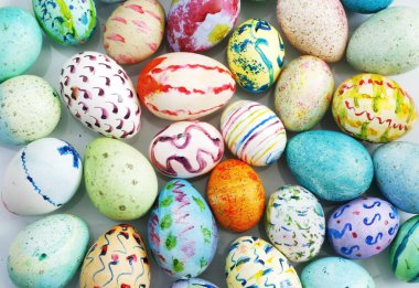 Decorated easter eggs clipart