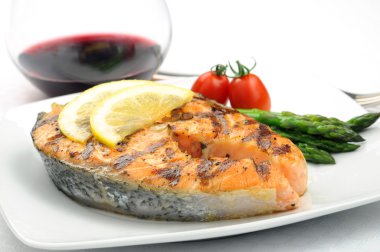 Grilled Salmon Steak clipart