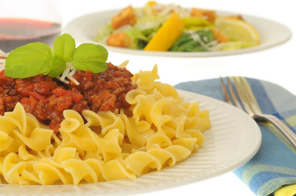 Pasta and Meat Sauce — Stock Photo, Image