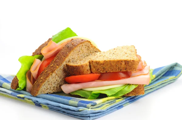 Sonkás-sajtos szendvics — Stock Fotó