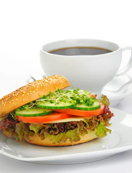 맛 있는 베이글 샌드위치 — 스톡 사진