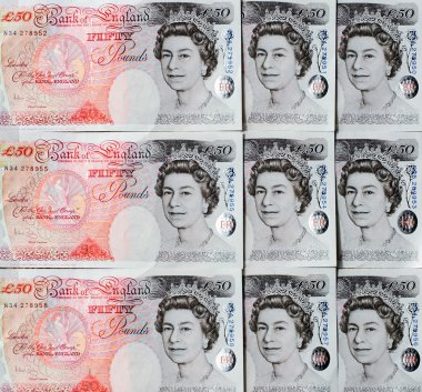 Fifty Pound Notes - Great Britain clipart