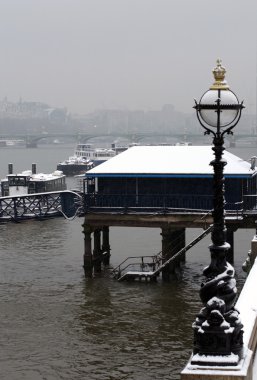 Winter on the River Thames, London clipart