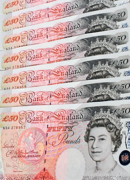 Fifty Pound Notes - Great Britain — Stock Photo, Image