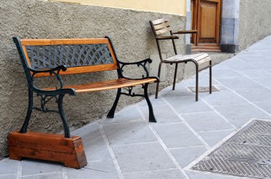 Seats on the street in Tuscany, Italy clipart