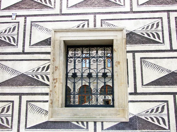 Wrought iron window in Prague — Stock Photo, Image
