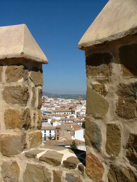Vista através de merlons na Andaluzia — Fotografia de Stock