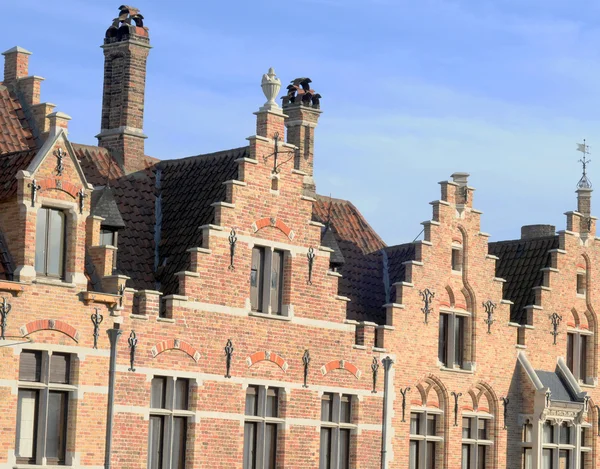 Casas com telhados em Bruges — Fotografia de Stock