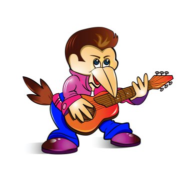 The man playing a guitar clipart