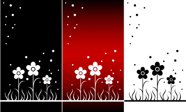 Dekorativní květiny. tři barvy motivu Royalty Free Stock Ilustrace