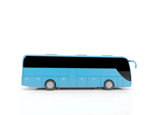 Синий боковой автобус — стоковое фото