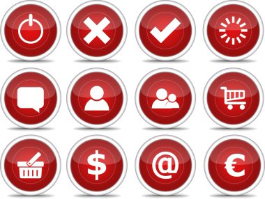 Red Icon set 01 clipart