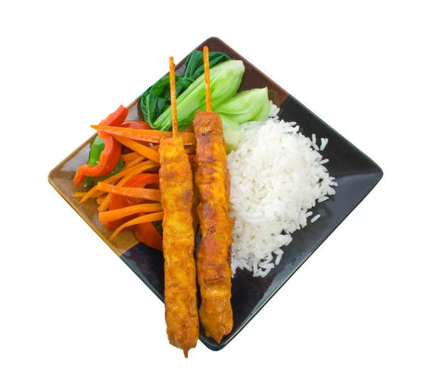 Chicken Satay Meal — Stock Photo, Image