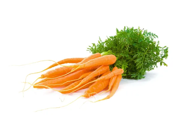 Букет дитячої моркви над білим Стокова Картинка