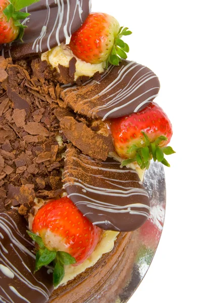 Közelkép a csokis ünnepi torta Jogdíjmentes Stock Fotók