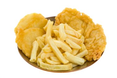 Fish, Chips and Potato Cakes clipart